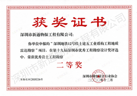 第十九届深圳市优秀工程勘察设计奖获奖证书